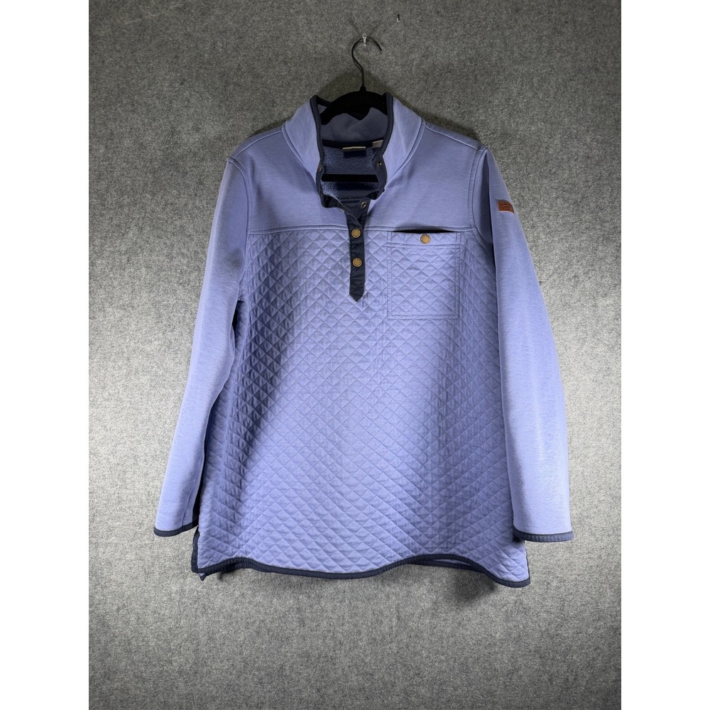 LLBean Quilted Snap Neck Pullover Sweatshirt Wome… - image 2